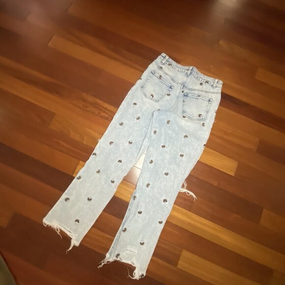 Butterfly Denim Jeans size 7 Material Girl Embroidered - Picture 5 of 7